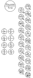 Standart keyboard for a Sol/Do   c/g 2 rows diatonic accordion  --- Click to enlarge ---