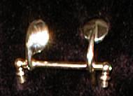 clef maillechort pour gaucher avec axe et boules,  finition polie