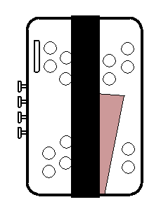 Un petit dessin valant mieux que de longues explications embrouillées... La sangle (environ 40 par 5 cm) dans un tissu non extensible et pas trop épais